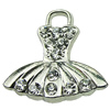 Crystal Zinc alloy Pendant, Fashion jewelry findings, Many colors for choice, skirt 17x17mm, Sold By PC