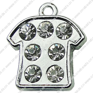 Crystal Zinc alloy Pendant, Fashion jewelry findings, Many colors for choice, colthes 15x17mm, Sold By PC