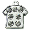Crystal Zinc alloy Pendant, Fashion jewelry findings, Many colors for choice, colthes 15x17mm, Sold By PC
