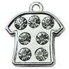 Crystal Zinc alloy Pendant, Fashion jewelry findings, Many colors for choice, colthes 15x17mm, Sold By PC