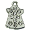 Crystal Zinc alloy Pendant, Fashion jewelry findings, Many colors for choice, colthes 9x17mm, Sold By PC

