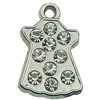 Crystal Zinc alloy Pendant, Fashion jewelry findings, Many colors for choice, colthes 9x17mm, Sold By PC