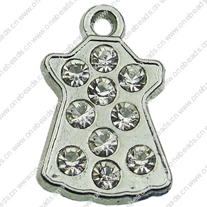 Crystal Zinc alloy Pendant, Fashion jewelry findings, Many colors for choice, colthes 9x17mm, Sold By PC