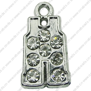 Crystal Zinc alloy Pendant, Fashion jewelry findings, Many colors for choice, pants 9x18mm, Sold By PC