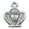 Crystal Zinc alloy Pendant, Fashion jewelry findings, Many colors for choice, crown 19x22mm, Sold By PC
