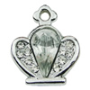 Crystal Zinc alloy Pendant, Fashion jewelry findings, Many colors for choice, crown 19x22mm, Sold By PC