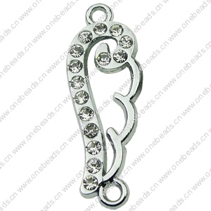 Crystal Zinc alloy Connector, Fashion jewelry findings, Many colors for choice, wings 11x33mm, Sold By PC