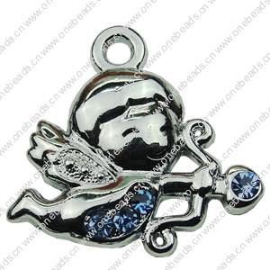 Crystal Zinc alloy Pendant, Fashion jewelry findings, Many colors for choice, boy 23x24mm, Sold By PC