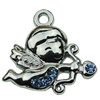 Crystal Zinc alloy Pendant, Fashion jewelry findings, Many colors for choice, boy 23x24mm, Sold By PC