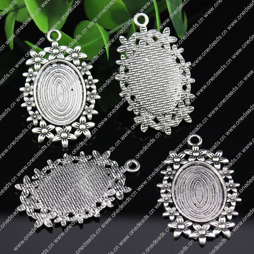 Zinc Alloy Cabochon Settings. Fashion Jewelry Findings. 49x31mm Inner dia 18x25mm. Sold by Bag