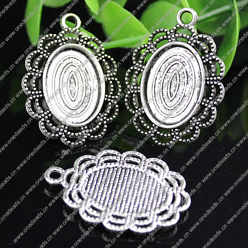 Zinc Alloy Cabochon Settings. Fashion Jewelry Findings. 23.5x32mm Inner dia 13x18mm. Sold by Bag