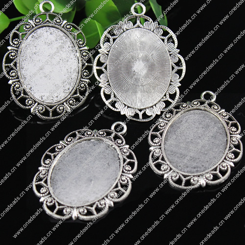 Zinc Alloy Cabochon Settings. Fashion Jewelry Findings. 26.5x18.5mm Inner dia 10x14mm. Sold by Bag