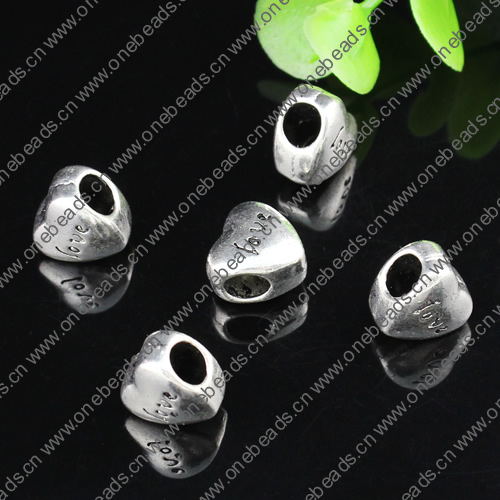 Europenan style Beads. Fashion jewelry findings.Heayt 11.5x10.5x8mm, Hole size:5mm. Sold by Bag 