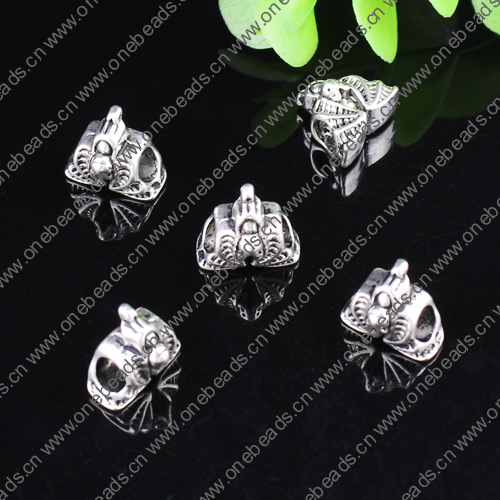 Europenan style Beads. Fashion jewelry findings. Animal 13.5x11x8mm, Hole size:4.5mm. Sold by Bag 