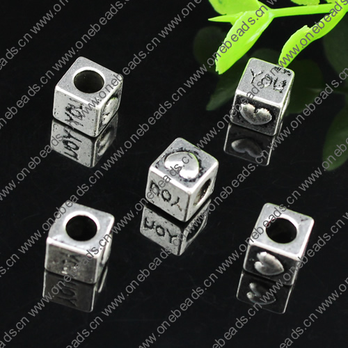 Europenan style Beads. Fashion jewelry findings.Meggage  9.5x8x8mm, Meggage size:5mm. Sold by Bag 