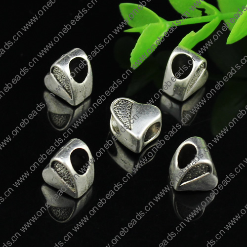 Europenan style Beads. Fashion jewelry findings. Heart  10x12x8mm, Hole size:5mm. Sold by Bag 
