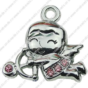 Crystal Zinc alloy Pendant, Fashion jewelry findings, Many colors for choice, girl 21x21mm, Sold By PC