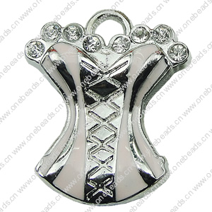 Crystal Zinc alloy Pendant, Fashion jewelry findings, Many colors for choice, colthes 21x18mm, Sold By PC