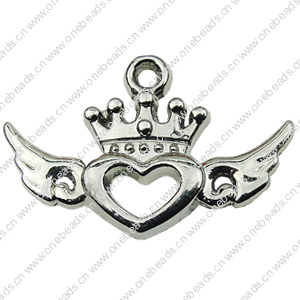 Zinc alloy Pendant, Fashion jewelry findings, Many colors for choice, wings 16x25mm, Sold By PC