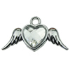 Crystal Zinc alloy Pendant, Fashion jewelry findings, Many colors for choice, wings 16x30mm, Sold By PC
