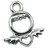 Zinc alloy Pendant, Fashion jewelry findings, Many colors for choice, wings 12x25mm, Sold By PC
