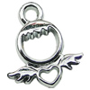 Zinc alloy Pendant, Fashion jewelry findings, Many colors for choice, wings 12x25mm, Sold By PC