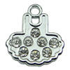 Crystal Zinc alloy Pendant, Fashion jewelry findings, Many colors for choice, skirt 15x17mm, Sold By PC
