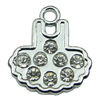 Crystal Zinc alloy Pendant, Fashion jewelry findings, Many colors for choice, skirt 15x17mm, Sold By PC