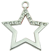 Crystal Zinc alloy Pendant, Fashion jewelry findings, Many colors for choice, star 28mm, Sold By PC