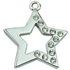 Crystal Zinc alloy Pendant, Fashion jewelry findings, Many colors for choice, star 31mm, Sold By PC
