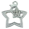 Crystal Zinc alloy Pendant, Fashion jewelry findings, Many colors for choice, star 32mm, Sold By PC
