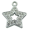 Crystal Zinc alloy Pendant, Fashion jewelry findings, Many colors for choice, star 29mm, Sold By PC
