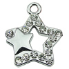 Crystal Zinc alloy Pendant, Fashion jewelry findings, Many colors for choice, star 30mm, Sold By PC
