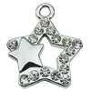 Crystal Zinc alloy Pendant, Fashion jewelry findings, Many colors for choice, star 30mm, Sold By PC