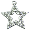 Crystal Zinc alloy Pendant, Fashion jewelry findings, Many colors for choice, star 35mm, Sold By PC
