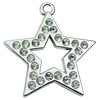 Crystal Zinc alloy Pendant, Fashion jewelry findings, Many colors for choice, star 35mm, Sold By PC