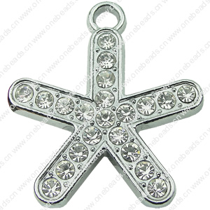 Crystal Zinc alloy Pendant, Fashion jewelry findings, Many colors for choice, star 32mm, Sold By PC