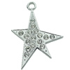 Crystal Zinc alloy Pendant, Fashion jewelry findings, Many colors for choice, star 40x55mm, Sold By PC

