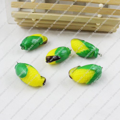 Resin Pendants, corn 33x20x16mm, Sold by PC