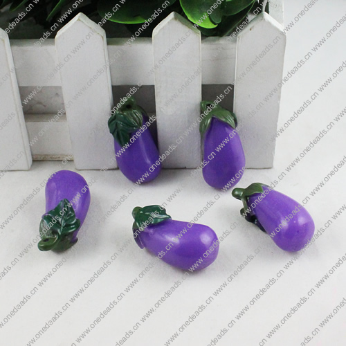 Resin Pendants, eggplant 37x16x18mm, Sold by PC
