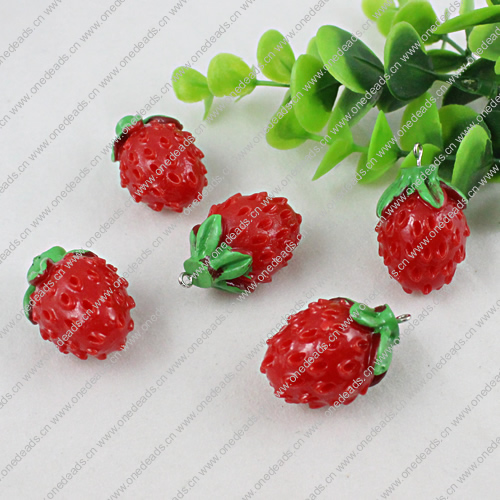 Resin Pendants, Fruit 38x22mm, Sold by PC