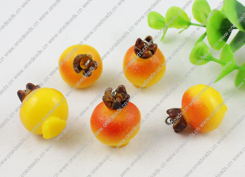 Resin Pendants, Fruit 29x21mm, Sold by PC