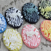 Cameos Resin Beads,Mixed color，A Grade, No-Hole Jewelry findings, 18x25mm, Sold by PC

