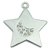 Crystal Zinc alloy Pendant, Fashion jewelry findings, Many colors for choice, star 46mm, Sold By PC