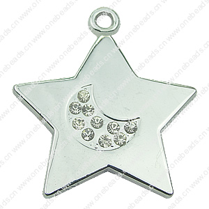 Crystal Zinc alloy Pendant, Fashion jewelry findings, Many colors for choice, star 46mm, Sold By PC