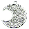 Crystal Zinc alloy Pendant, Fashion jewelry findings, Many colors for choice, moon 38mm, Sold By PC
