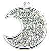 Crystal Zinc alloy Pendant, Fashion jewelry findings, Many colors for choice, moon 38mm, Sold By PC