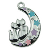 Crystal Zinc alloy Pendant, Fashion jewelry findings, Many colors for choice, moon 26x39mm, Sold By PC
