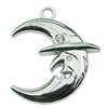 Crystal Zinc alloy Pendant, Fashion jewelry findings, Many colors for choice, moon 31x34mm, Sold By PC
