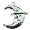 Crystal Zinc alloy Pendant, Fashion jewelry findings, Many colors for choice, moon 31x34mm, Sold By PC